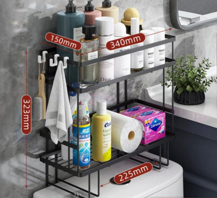 Bathroom Organizer Over The Toilet Storage Shelf With Hanging Hook