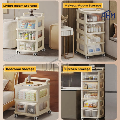 Infant toddler baby Nursery Storage trolley cart / snacks rack - 2/3/4 tier Furniture Full Set Kitchen Trolley Rolling Utility Cart Bedroom Storage Rack Bathroom Organizer Gap Shelf With Wheels