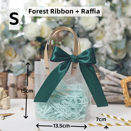 Wedding Gift Bag with Ribbon and Raffia Door Gift Bag Thank You Bag Birthday Bag Gift Bag for Wedding and Party Day Teachers' Day