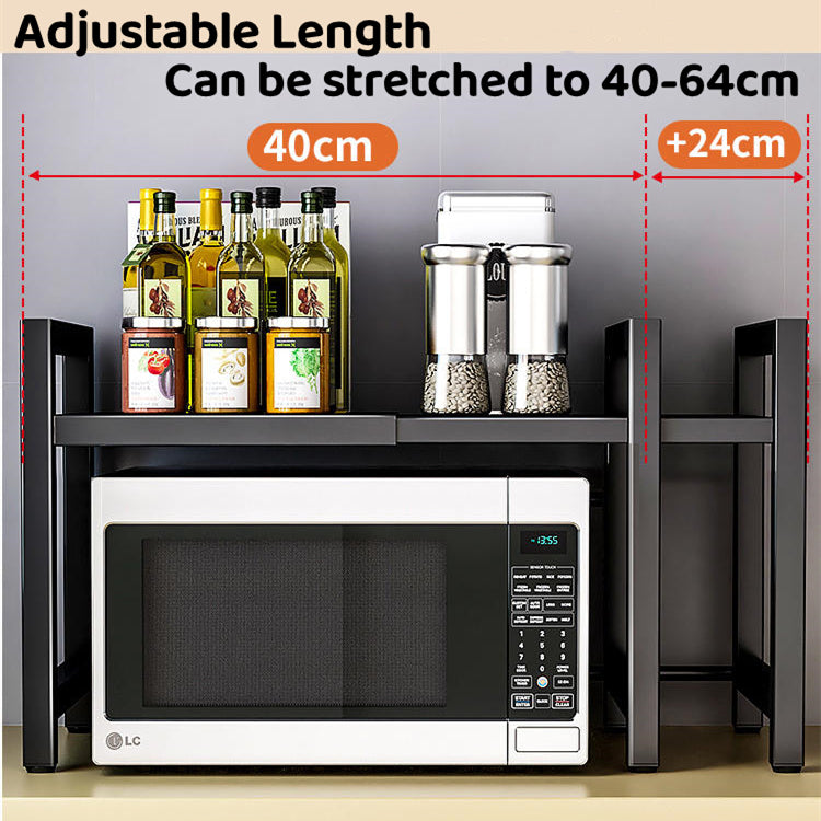 Adjustable Microwave Oven Cooker Rack Kitchen Shelf Easy Installation