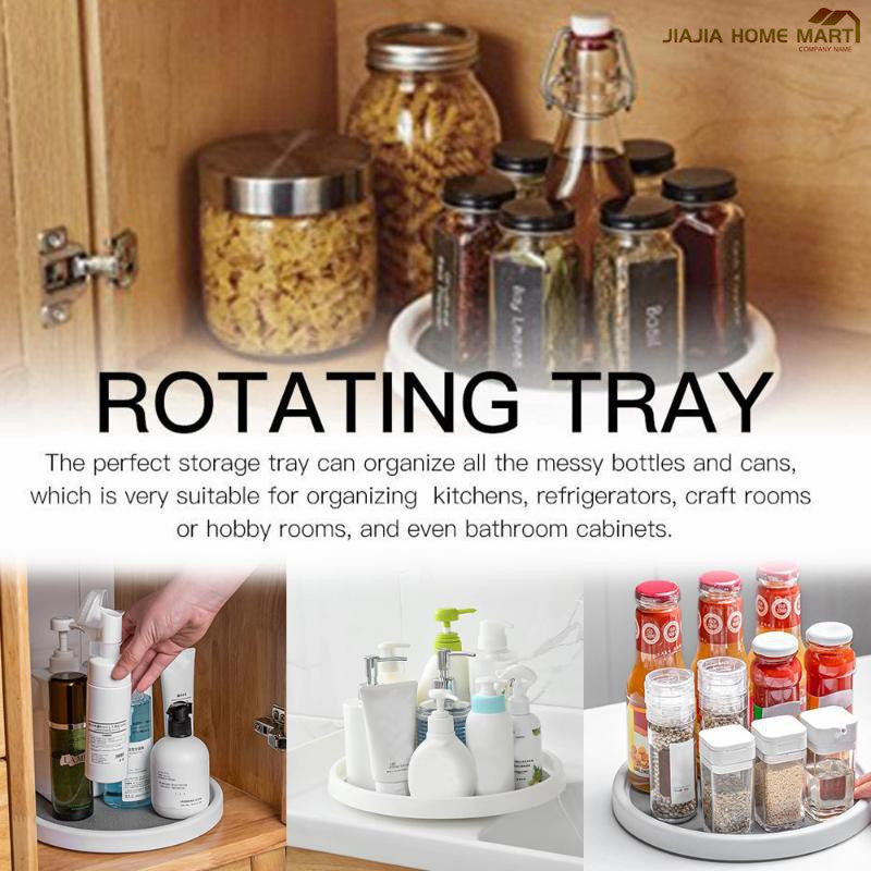 360 Rotating Kitchen Storage Rack Condiments Sauce Tray