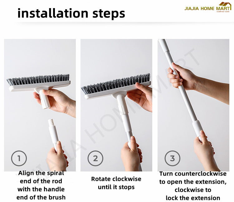 Retractable V-Shaped Floor Brush for Gap Cleaning with Strong Bristle