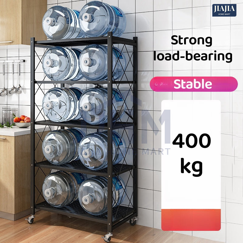 Installation-free kitchen folding storage rack floor-standing multi-layer household storage rack pots and ovens microwave oven storage rack storage room