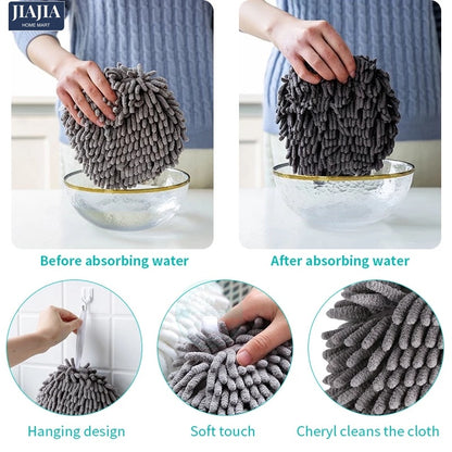 JAPAN Hand Towel Kitchen Bathroom Towel Soft Plush Chenille Quick-Drying