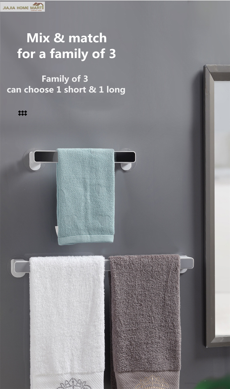 <Ultra Strong Glue> Punch free Bathroom Towel Rack Towel Hanger Bathroom Organizer Long Towel Rack