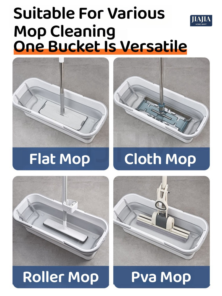 Foldable mop bucket rectangular floor mop bucket flat mop squeeze bucketdrain basin car wash bucket and floor