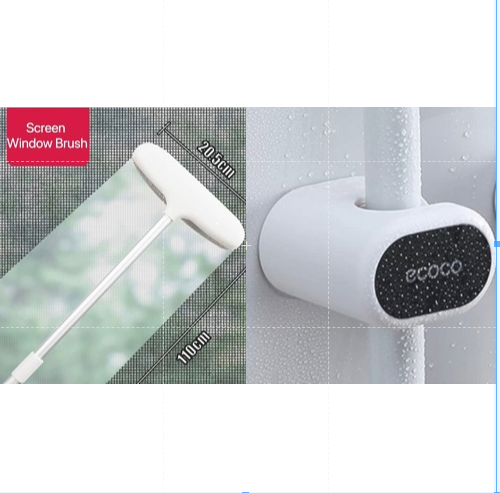 Retractable Screen Window Cleaning Brush for Glass or Window