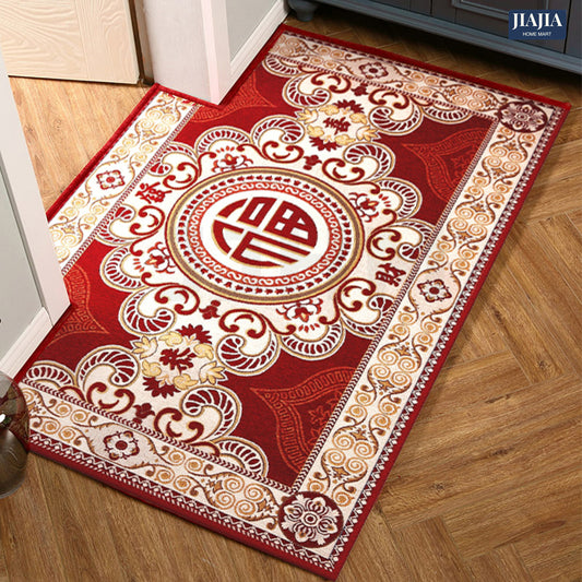 Entrance door New Year floor mat red festive door mat home bedroom door anti-slip carpet gift home decoration