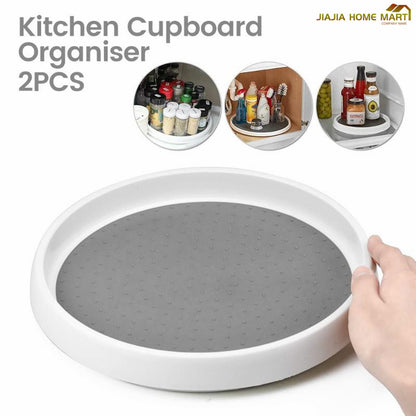 360 Rotating Kitchen Storage Rack Condiments Sauce Tray