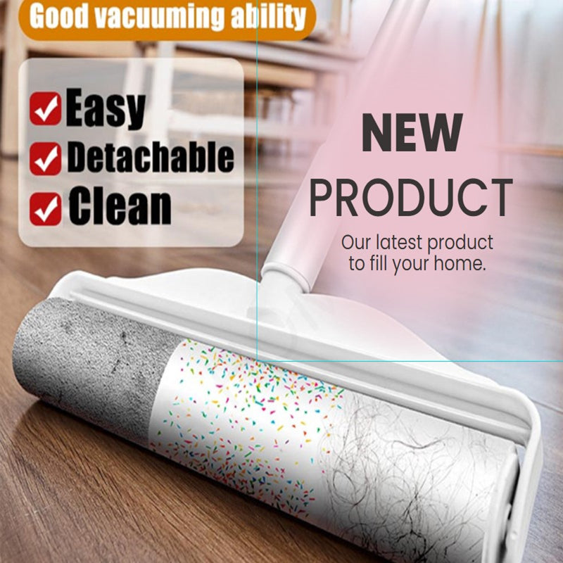 Lint Broom Roller Retractable Dust Hair Remover with Paper Refill