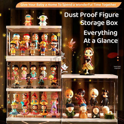 Toy Display Storage Box Transparent Case Storage Box Figure Display Doll Pop Mart Dust Proof Cabinet Jewelry Cosmetic Organiser Figurine