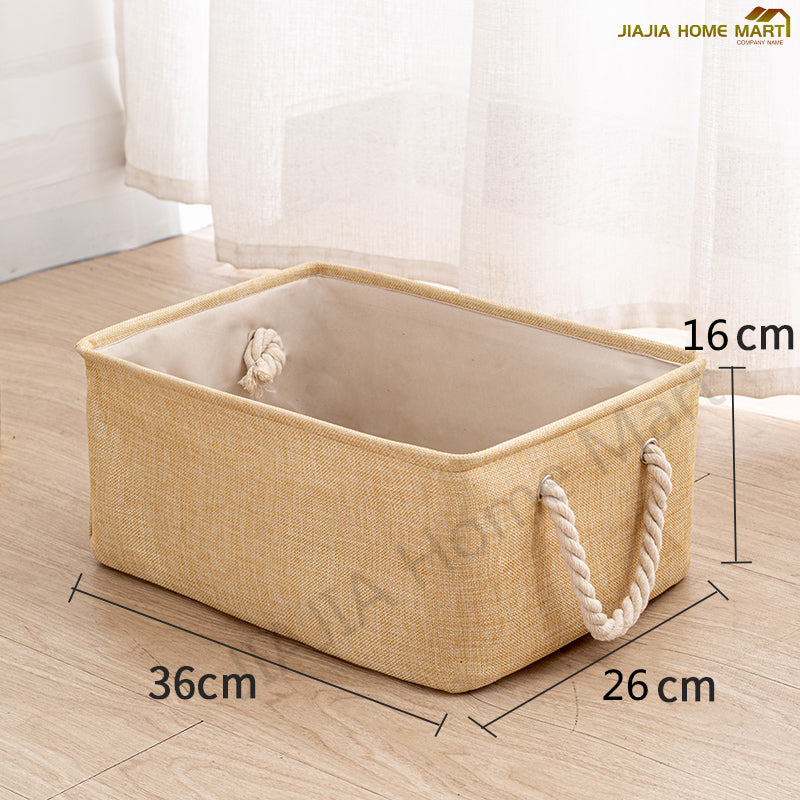 Cotton Linen Folding Storage Basket