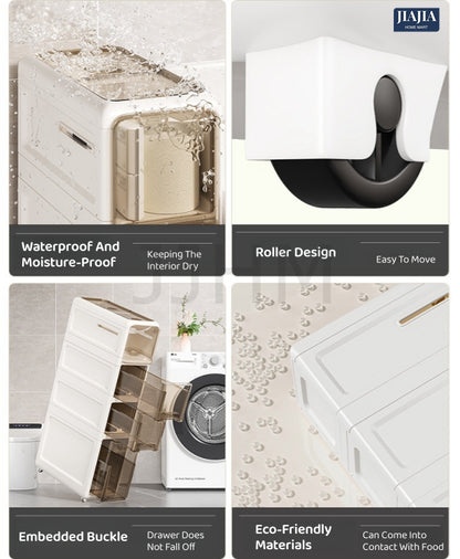 [NO NEED INSTALL] SG 2/3|4 Tier Drawers Slim Storage Cabinet Bathroom Storage Cabinet/Kitchen/Living Room/Space Saving Gap Cabinet