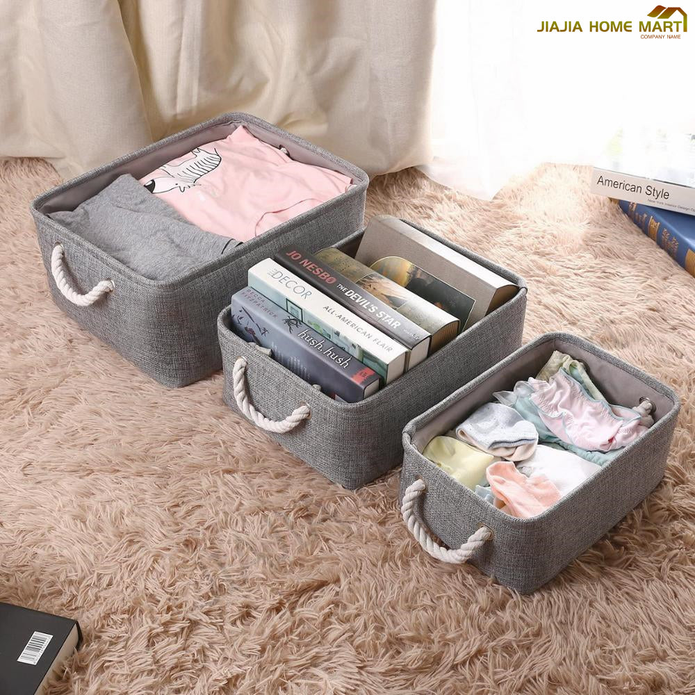 Cotton Linen Folding Storage Basket