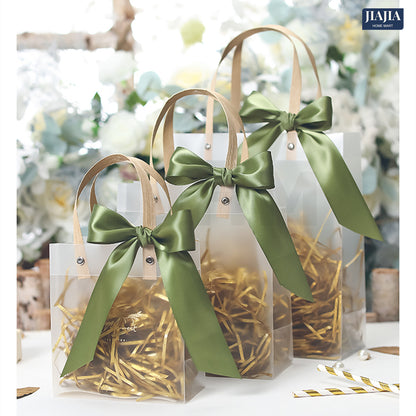 Gift Bag with Ribbon and Raffia Door Gift Bag Thank You Bag Birthday Bag Gift Bag for Wedding and Party Day Teachers' Day