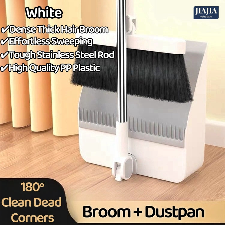 Rotatable Broom and Wind Proof Dust Pan with Broom Comb Broom Set Non-Stick Broom Magic Wiper Set