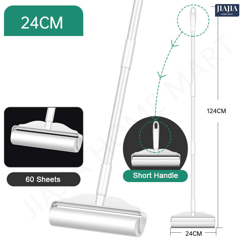 Lint Broom Roller Retractable Dust Hair Remover with Paper Refill