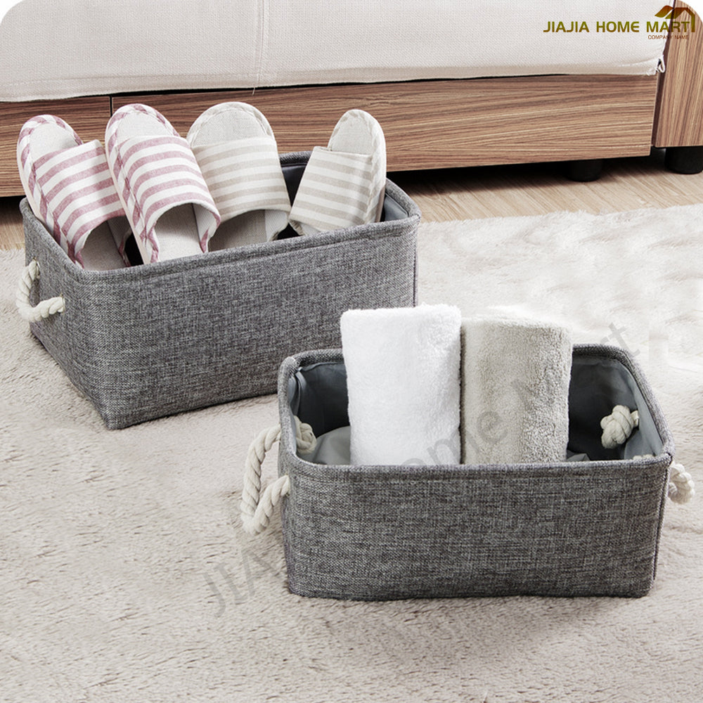 Cotton Linen Folding Storage Basket