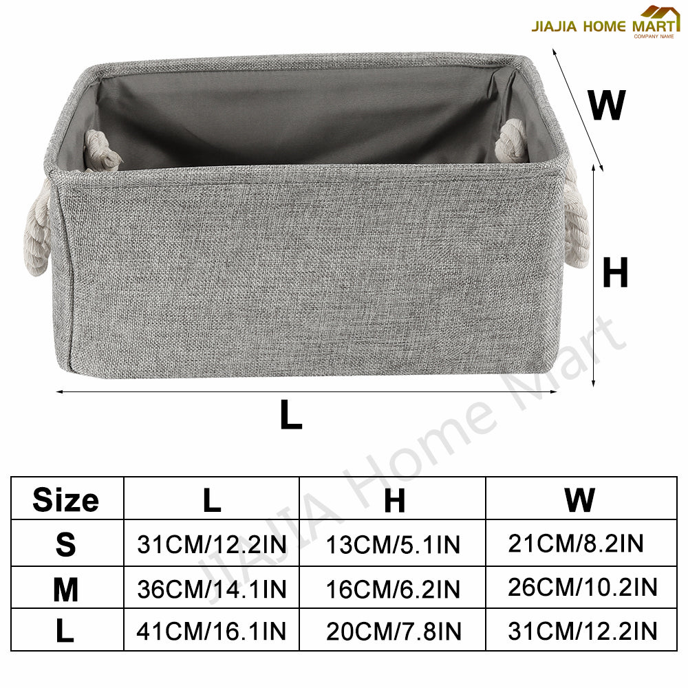 Cotton Linen Folding Storage Basket