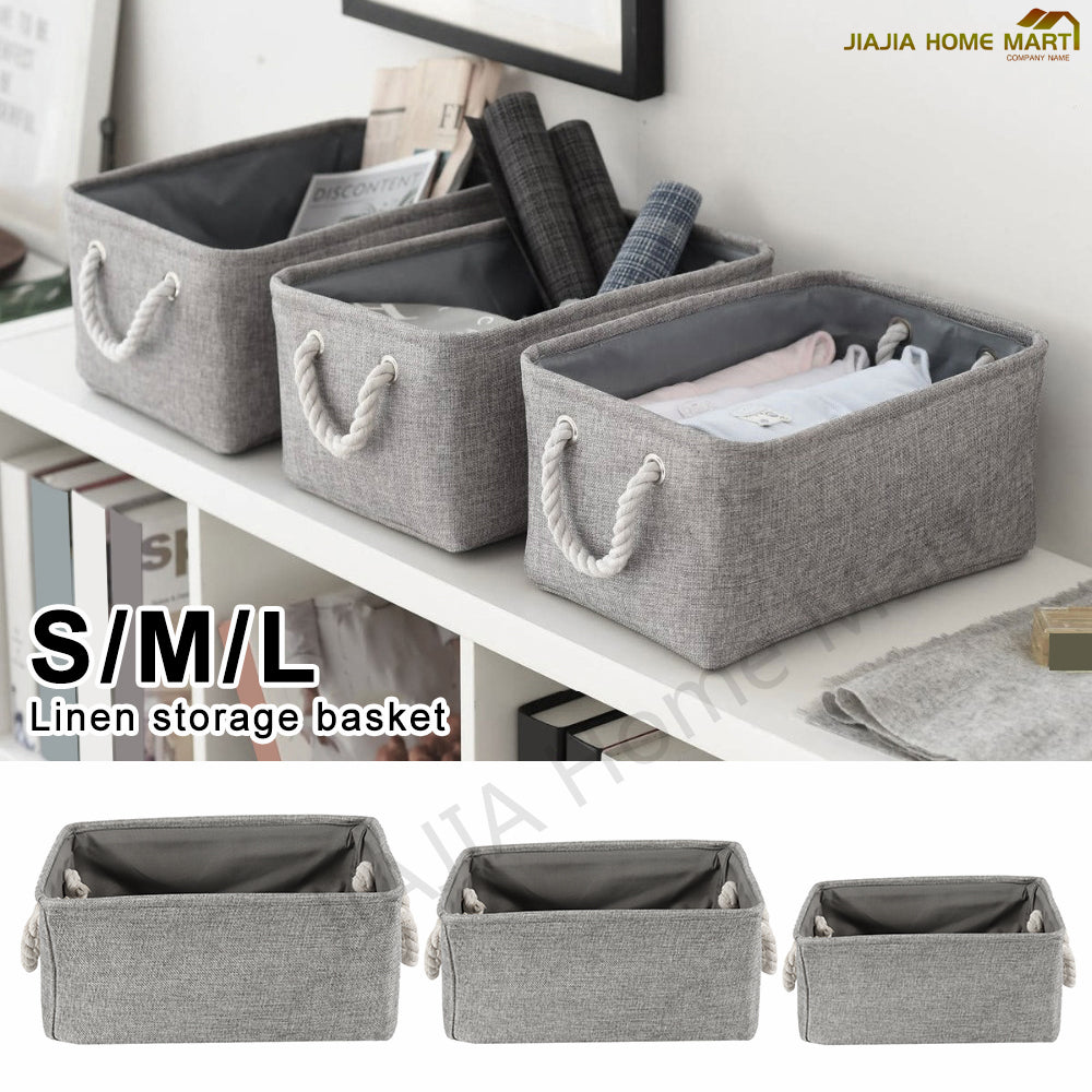 Cotton Linen Folding Storage Basket