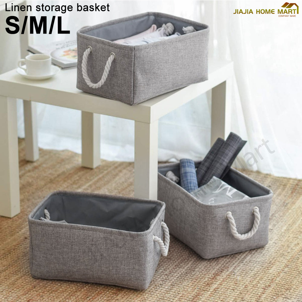 Cotton Linen Folding Storage Basket