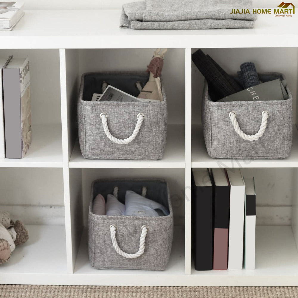 Cotton Linen Folding Storage Basket