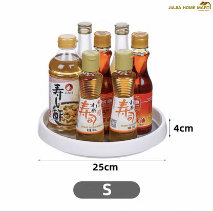 360 Rotating Kitchen Storage Rack Condiments Sauce Tray