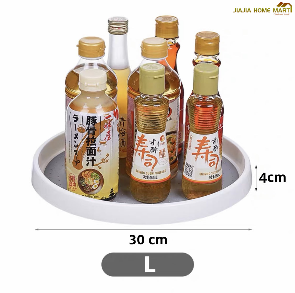 360 Rotating Kitchen Storage Rack Condiments Sauce Tray