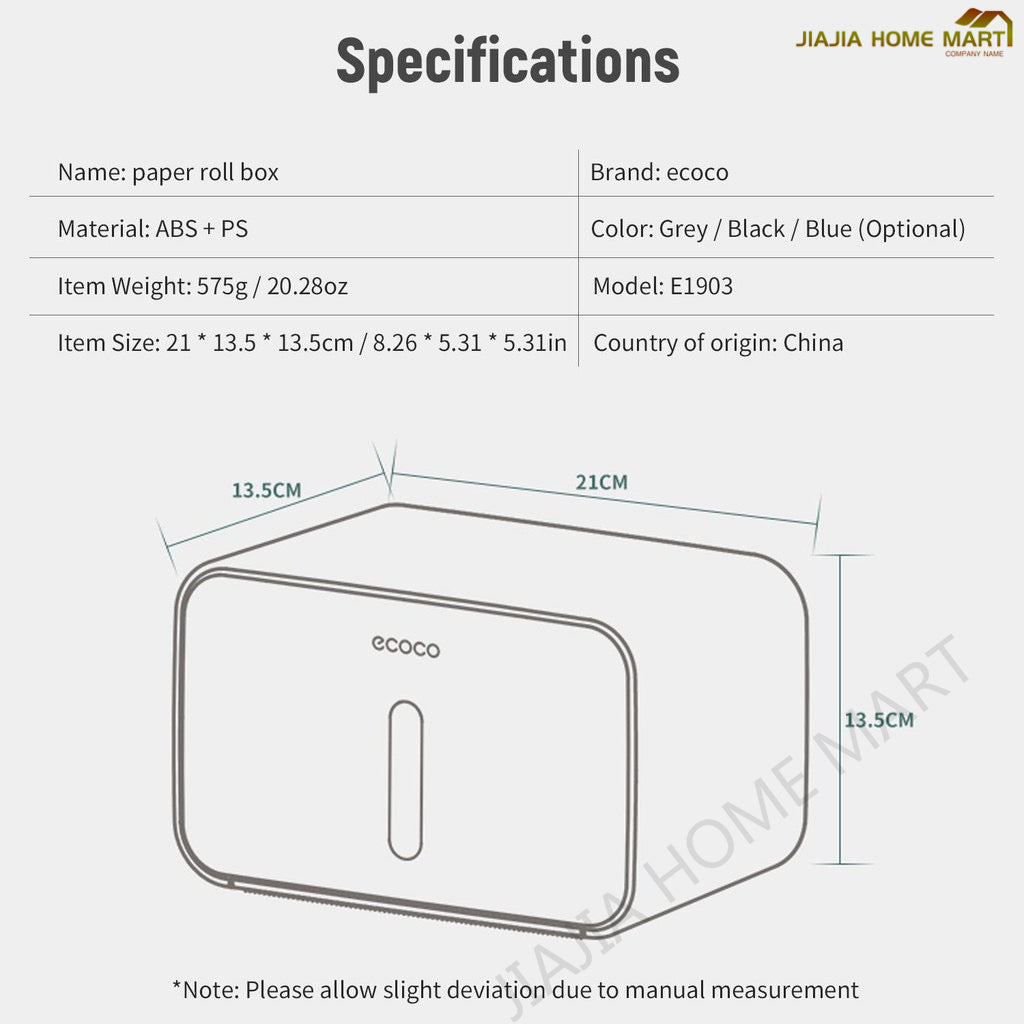 Waterproof Wall Mounted Roll Paper Dispenser