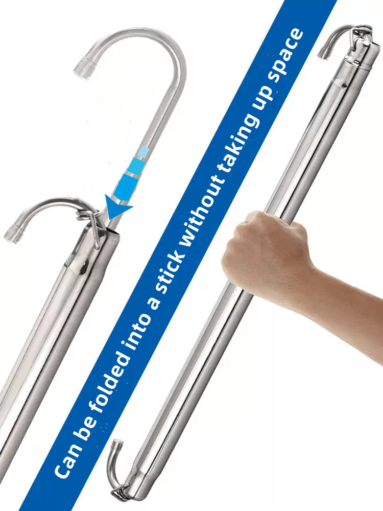 No Installation Telescopic Cloth Laundry Rail Rod Adjustable Height & Length