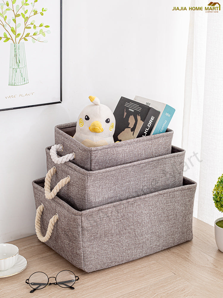 Cotton Linen Folding Storage Basket