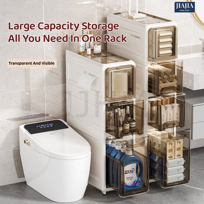 [NO NEED INSTALL] SG 2/3|4 Tier Drawers Slim Storage Cabinet Bathroom Storage Cabinet/Kitchen/Living Room/Space Saving Gap Cabinet