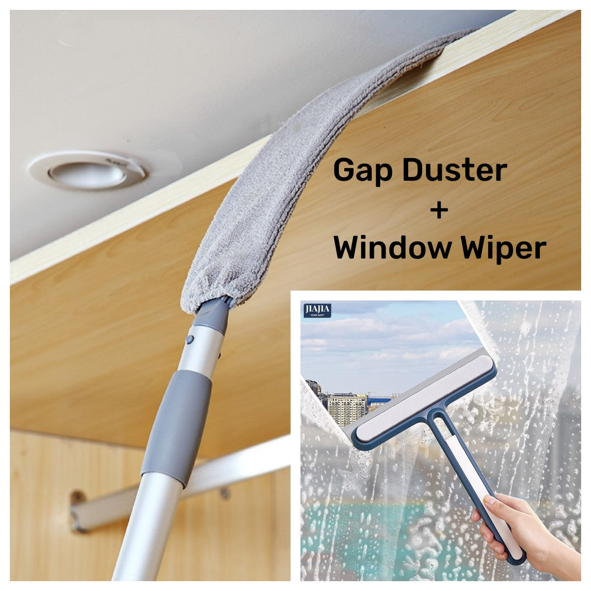 Extendable Gap Duster with Aluminum Rod Microfiber Cotton