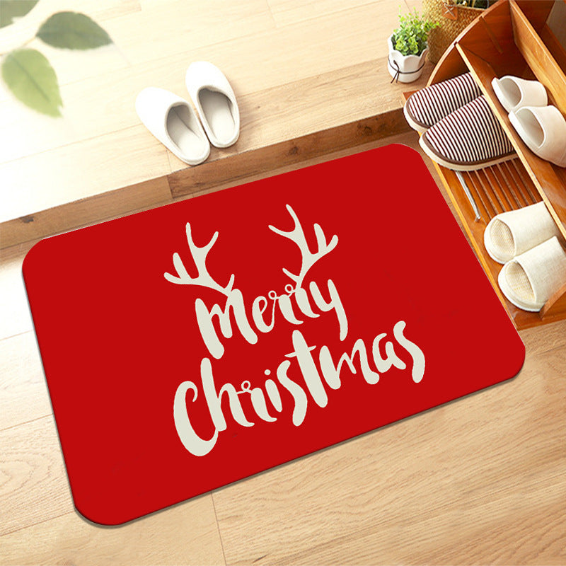 Merry Christmas decoration floor mat carpet Cartoon Santa Claus home floor mat cute home living room