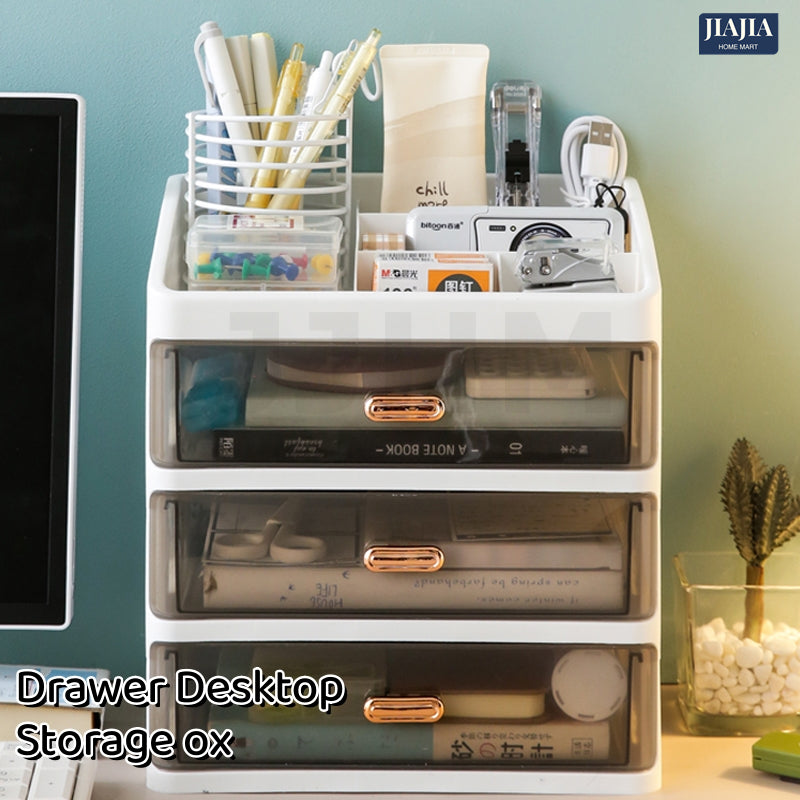 4 Tier Desktop Organiser Stationery Drawer Desk Organizer Makeup Storage Box Dressing Table Cosmetic Storage Box