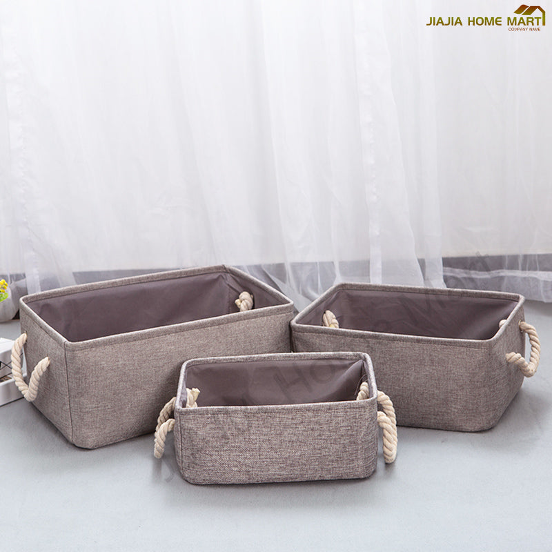 Cotton Linen Folding Storage Basket