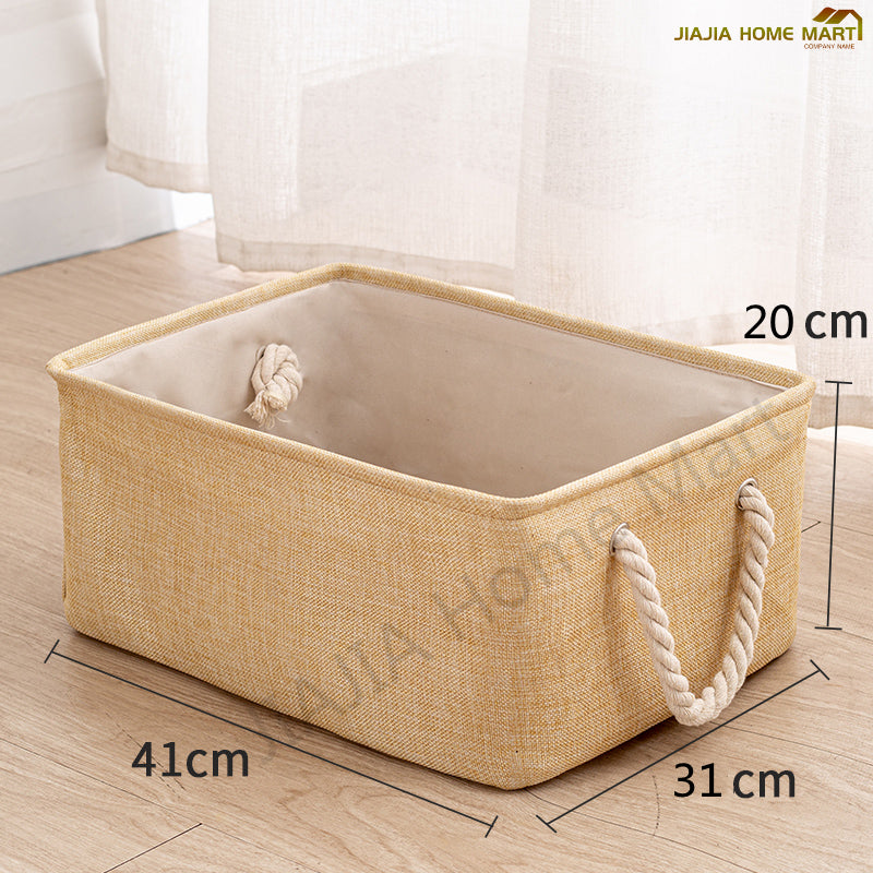 Cotton Linen Folding Storage Basket