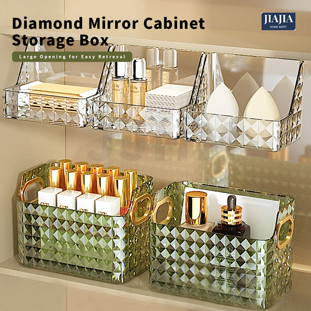 Mirror Cabinet Wall Mounted Storage Box Skincare Cosmetics Jewellery Acrylic Storage Box Stackable Container