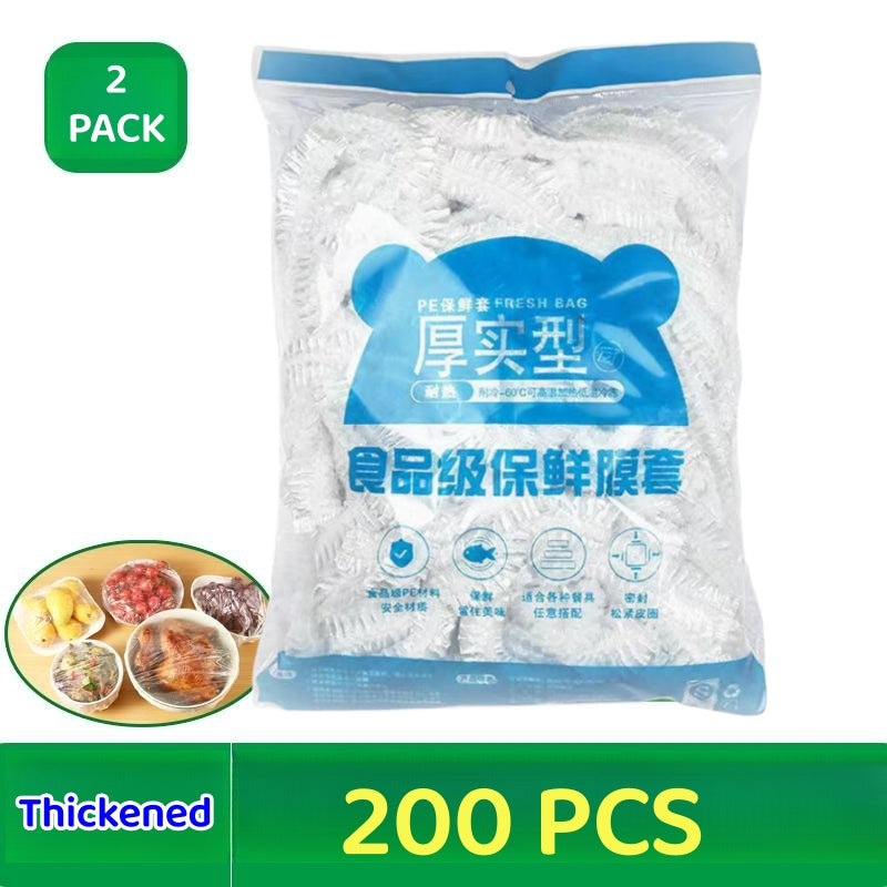 SG 1000/200/100 PCS Food Grade Plastic Cling Wrap Cover Kitchen Food Storage Cover Shower Cap Style Household Fresh-Keeping Bag
