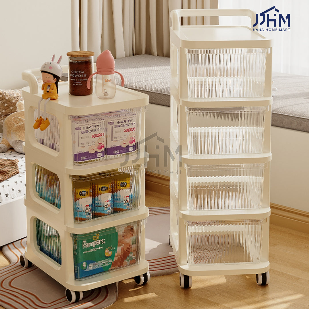 Infant toddler baby Nursery Storage trolley cart / snacks rack - 2/3/4 tier Furniture Full Set Kitchen Trolley Rolling Utility Cart Bedroom Storage Rack Bathroom Organizer Gap Shelf With Wheels