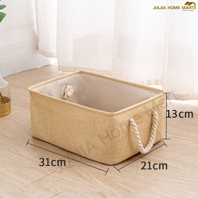 Cotton Linen Folding Storage Basket