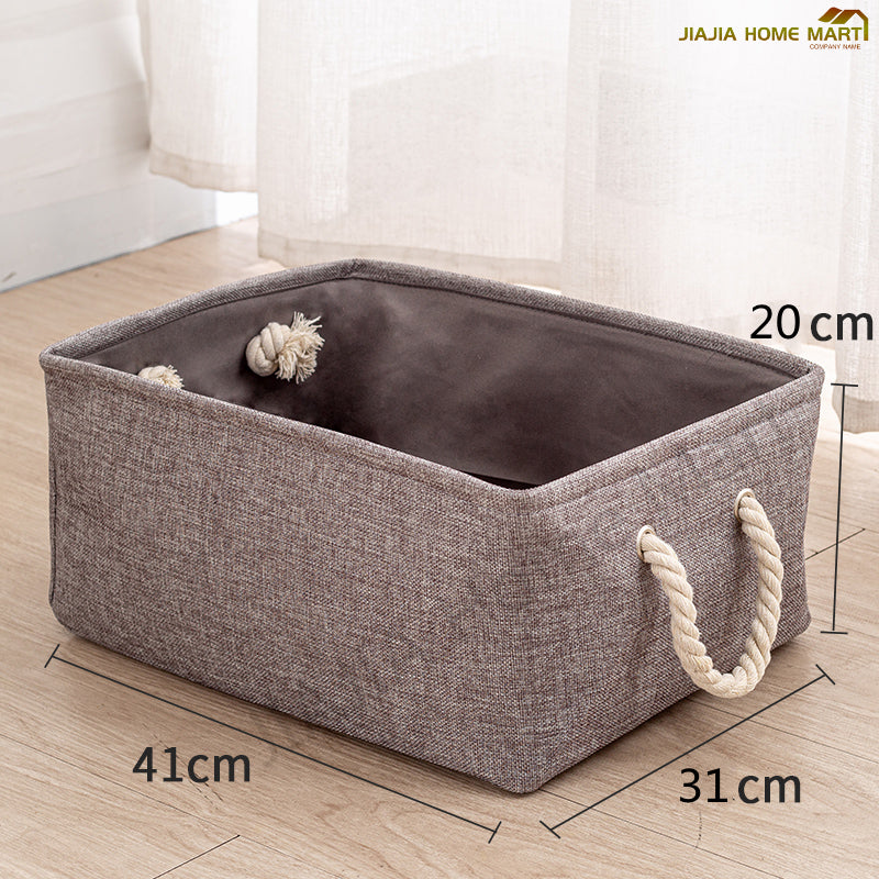 Cotton Linen Folding Storage Basket