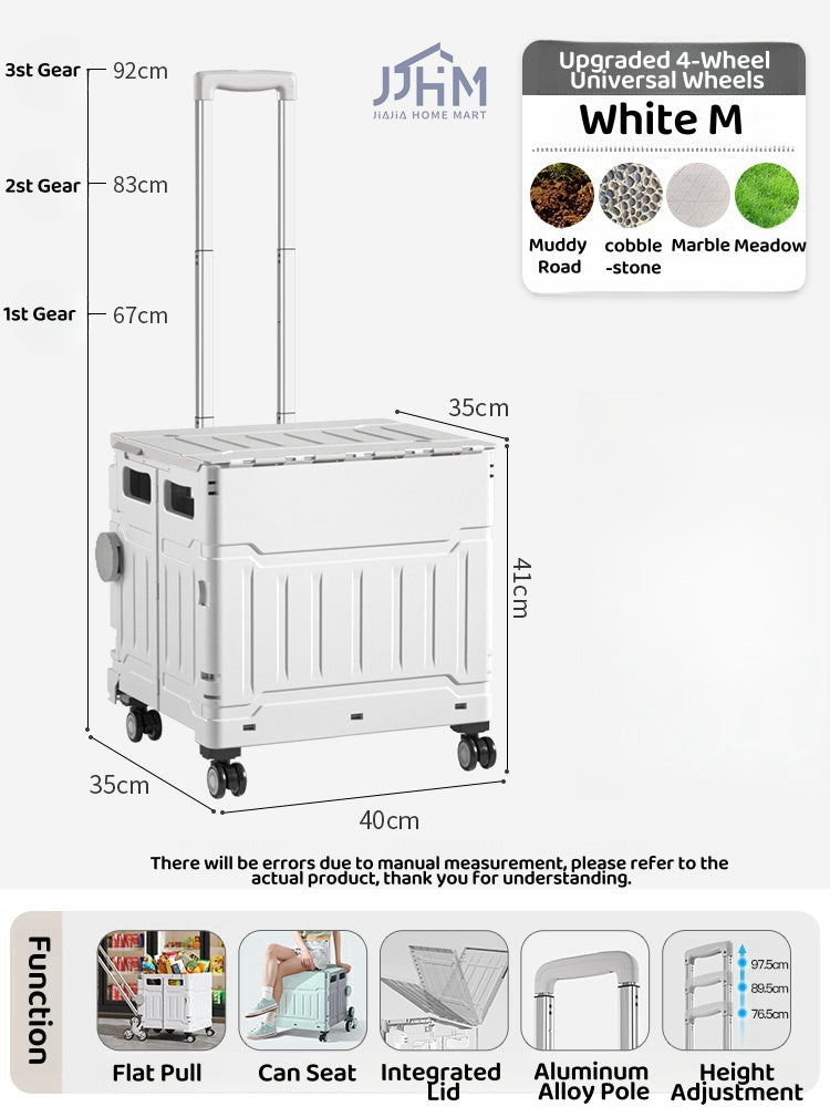 Foldable Shopping Large Utility Cart / Foldable Trolley with 360 Wheel Collapsible Foldable Shopping Large Utility Cart/picnic cart