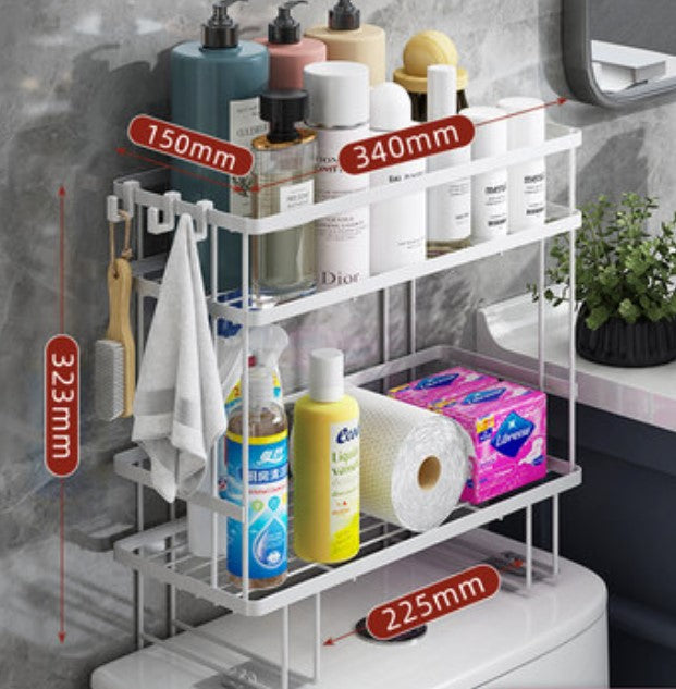 Bathroom Organizer Over The Toilet Storage Shelf With Hanging Hook