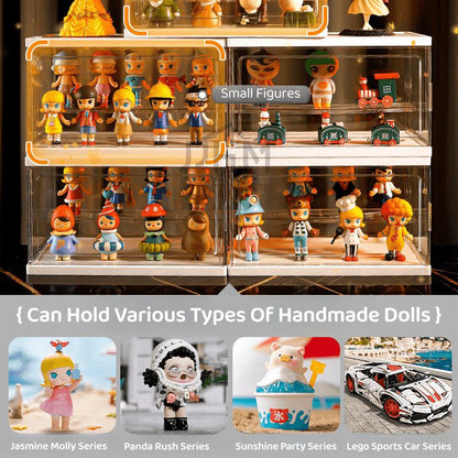 Toy Display Storage Box Transparent Case Storage Box Figure Display Doll Pop Mart Dust Proof Cabinet Jewelry Cosmetic Organiser Figurine