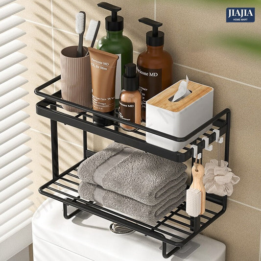 Bathroom Organizer Over The Toilet Storage Shelf With Hanging Hook