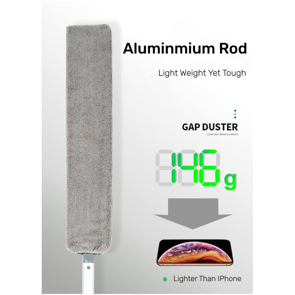 Extendable Gap Duster with Aluminum Rod Microfiber Cotton