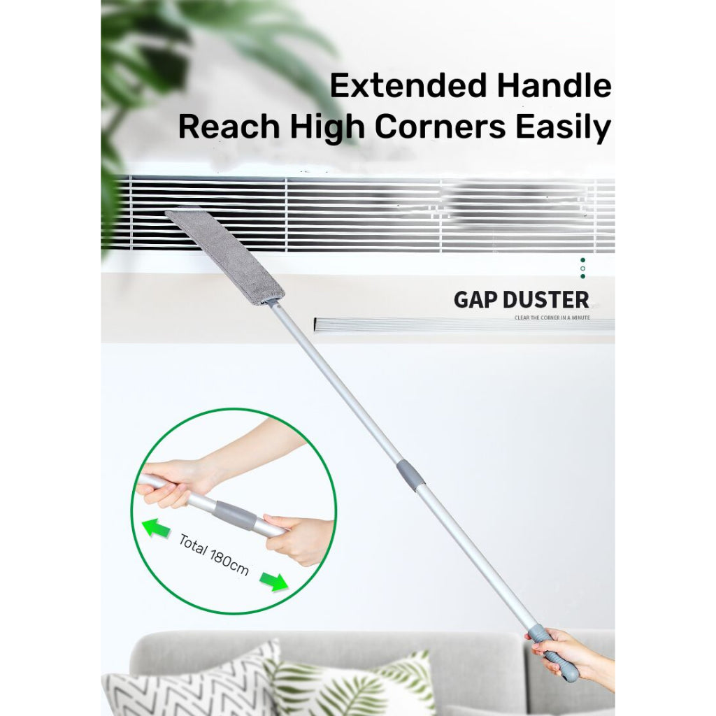 Extendable Gap Duster with Aluminum Rod Microfiber Cotton